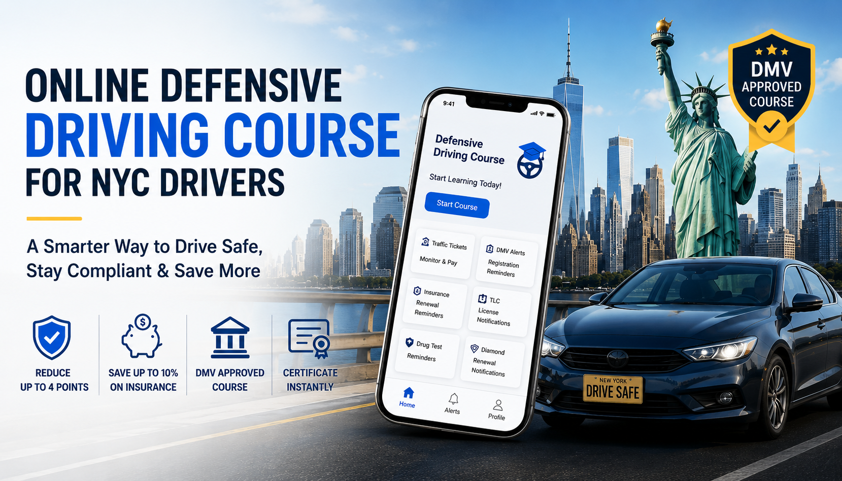 Drivelaar - Online Defensive Driving Course for NYC Drivers